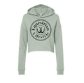 Equestrian Lifestyle Cropped Hoodie – Sage Horseshoe Graphic