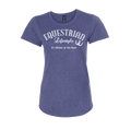 Equestrian Lifestyle Woman's T-Shirt – Heather Blue White Phrase Graphic