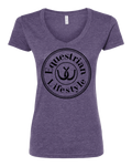 Equestrian Lifestyle V-Neck Women's  T-Shirt – Heather Purple Horseshoe