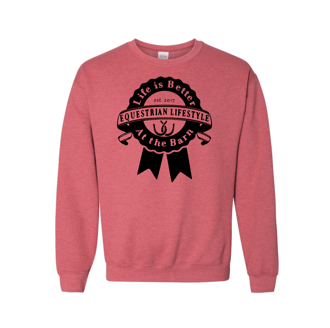 Equestrian Lifestyle Crewneck Sweatshirt – Heather Sport Scarlet Ribbon