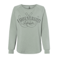 Equestrian Lifestyle Women's Crewneck Sweatshirt – Mint California Wave Horseshoe Phrase