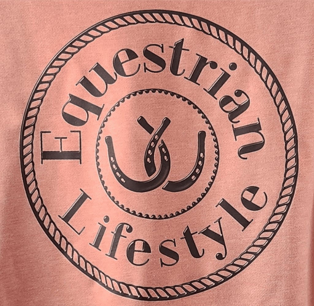 Equestrian Lifestyle Woman's Crewneck Sweatshirt – Dusty Rose California Wave 3D Texture