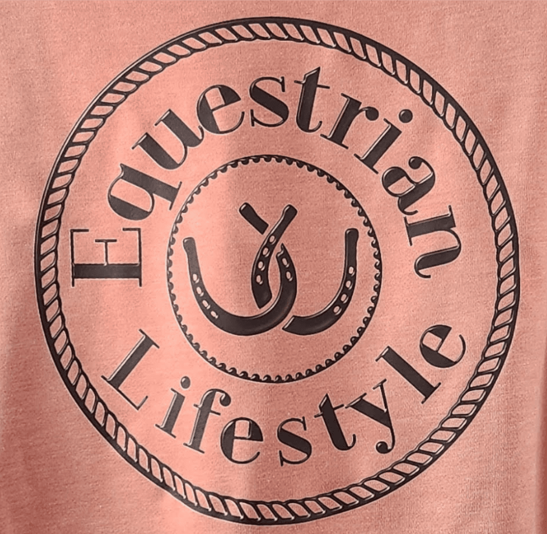 Equestrian Lifestyle Woman's Crewneck Sweatshirt – Dusty Rose California Wave 3D Texture