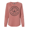 Equestrian Lifestyle Woman's Crewneck Sweatshirt – Dusty Rose California Wave 3D Texture