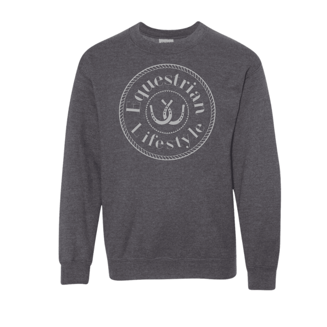 Equestrian Lifestyle Youth Crewneck Sweatshirt – Dark Heather