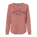 Equestrian Lifestyle Woman's Crewneck Sweatshirt – Dusty Rose California Wave Horseshoe Phrase