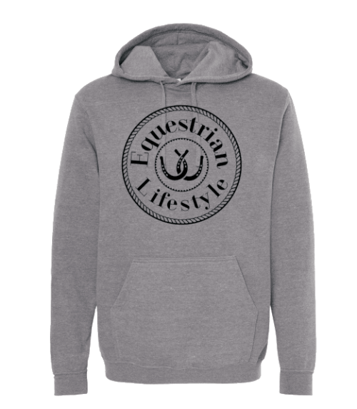 Sweat à Capuche Équestre – Fer à Cheval Gris Chiné