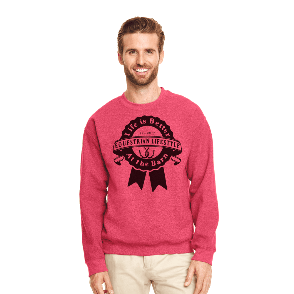 Equestrian Lifestyle Crewneck Sweatshirt – Heather Sport Scarlet Ribbon